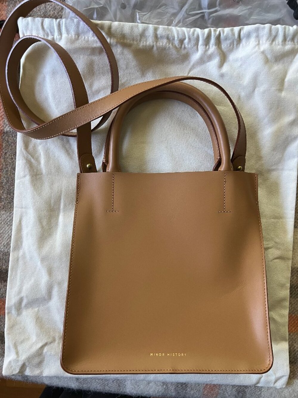 NWT Minor History THE TRUE Crossbody Leather Bag in Saddle